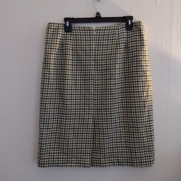 Talbots Vintage Wool Blend Houndstooth Pencil Skirt Size 14 - Picture 2 of 9